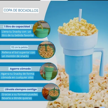 Vaso 2 en 1 para Snack