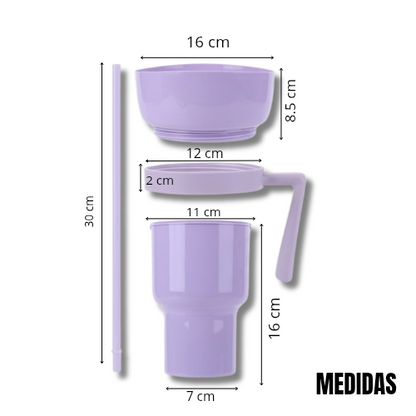 Vaso 2 en 1 para Snack