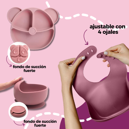 Set de alimentación de silicona para bebé