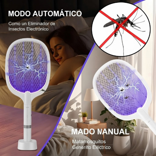 Raqueta electrica de mosquitos 2 en 1