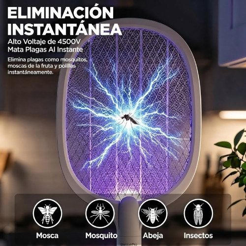 Raqueta electrica de mosquitos 2 en 1