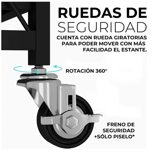 Estante metálico de plegable de 3 NIVELES