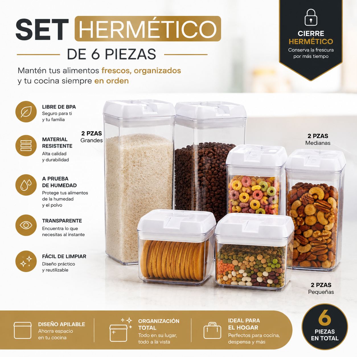 SET de 7 contenedores herméticos