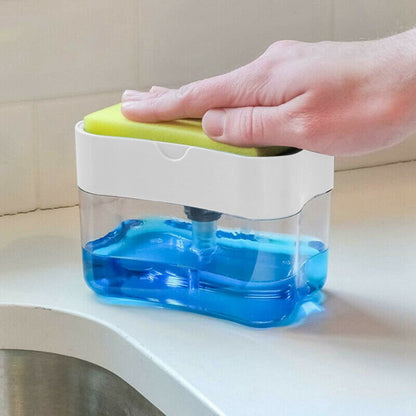 DISPENSADOR DE JABÓN Y SOPORTE DE ESPONJA