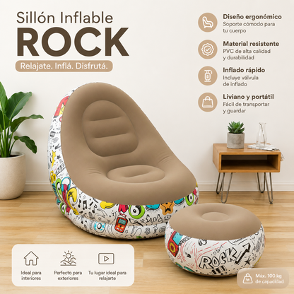 Sillon inflable mas reposa pies