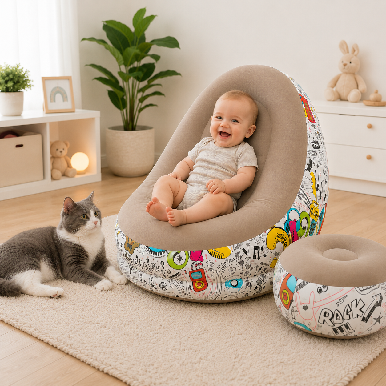 Sillon inflable mas reposa pies